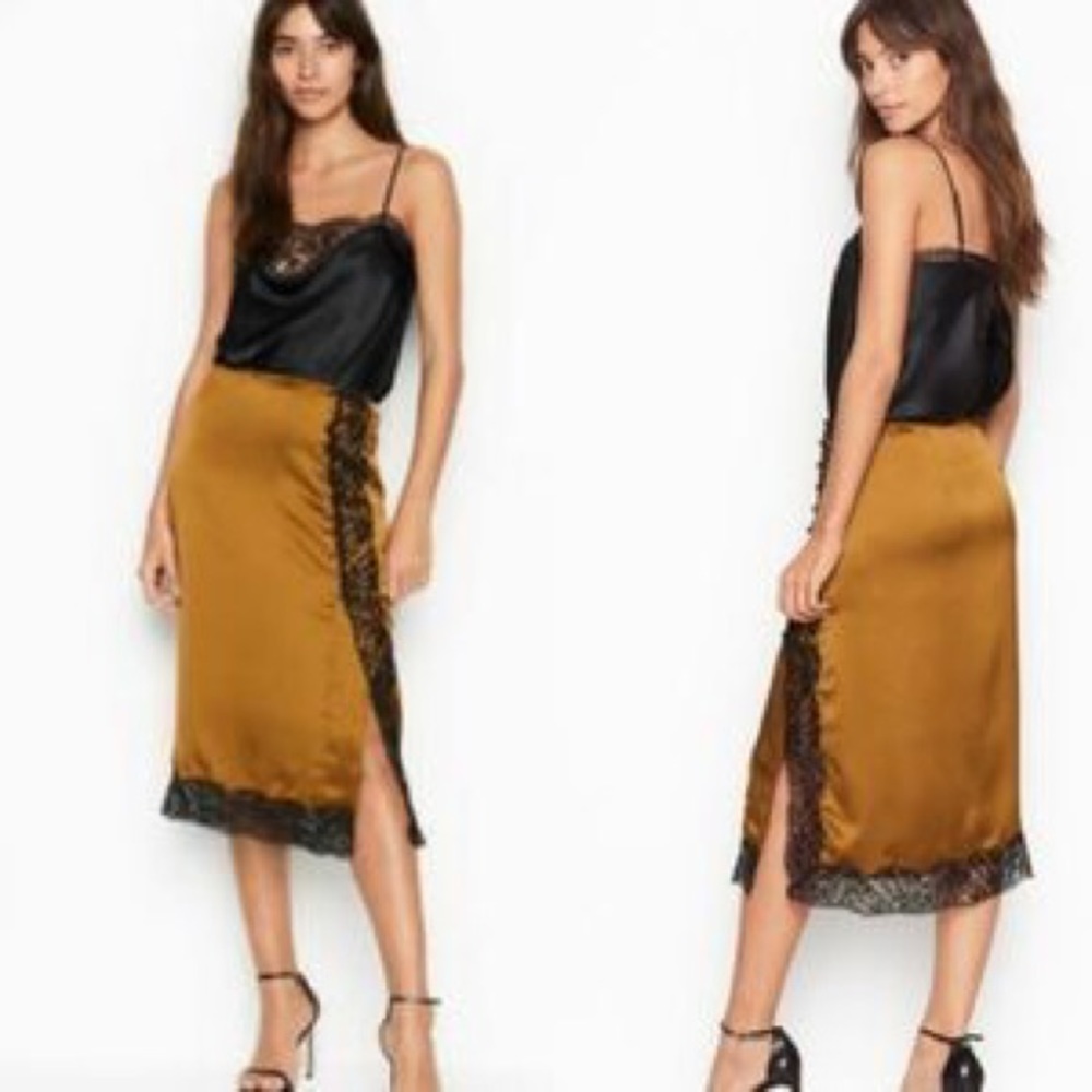 Bronze green gold slip skirt from Victoria’s Secret